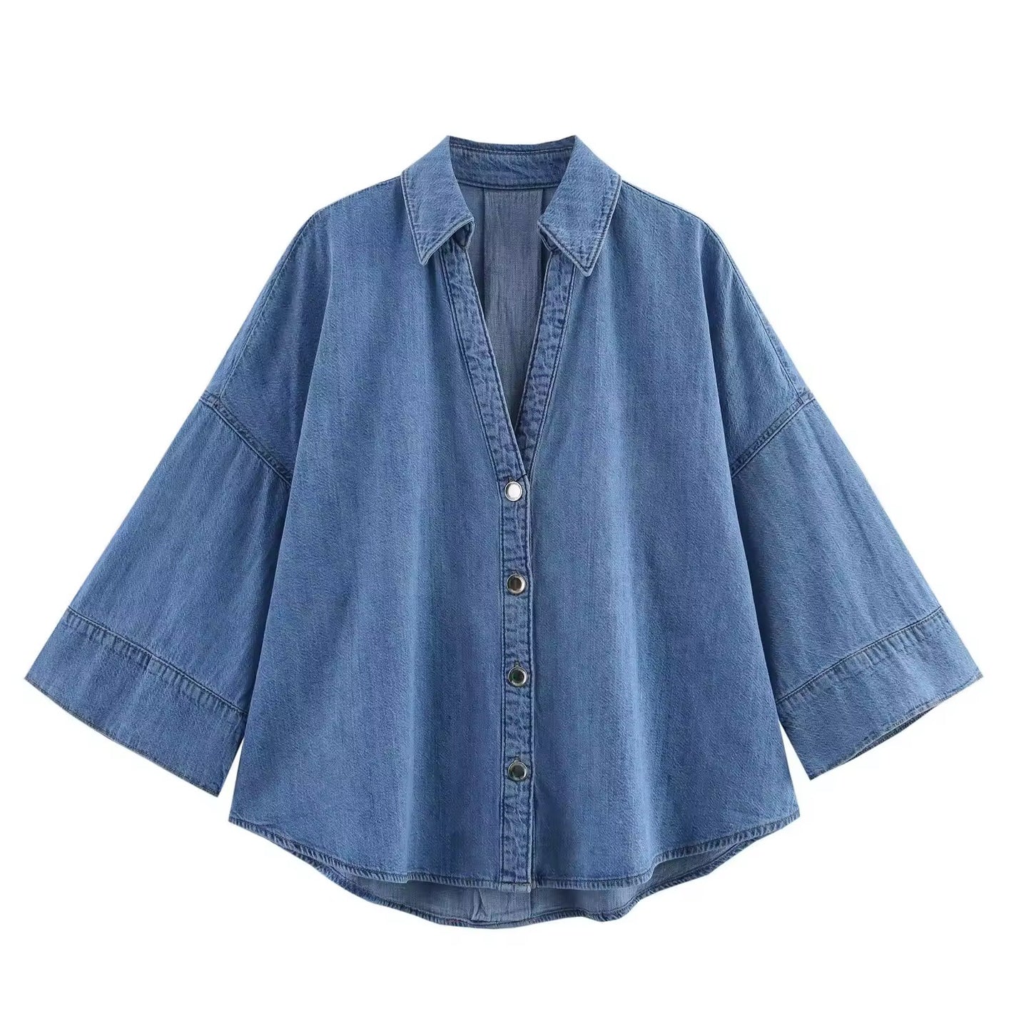Denim Zweiteiler – Oversized Hemd & Weite Hose