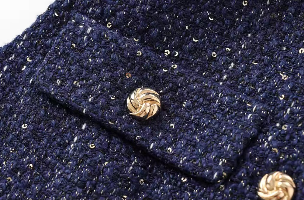 Elegante Tweed-Weste mit Gürtel