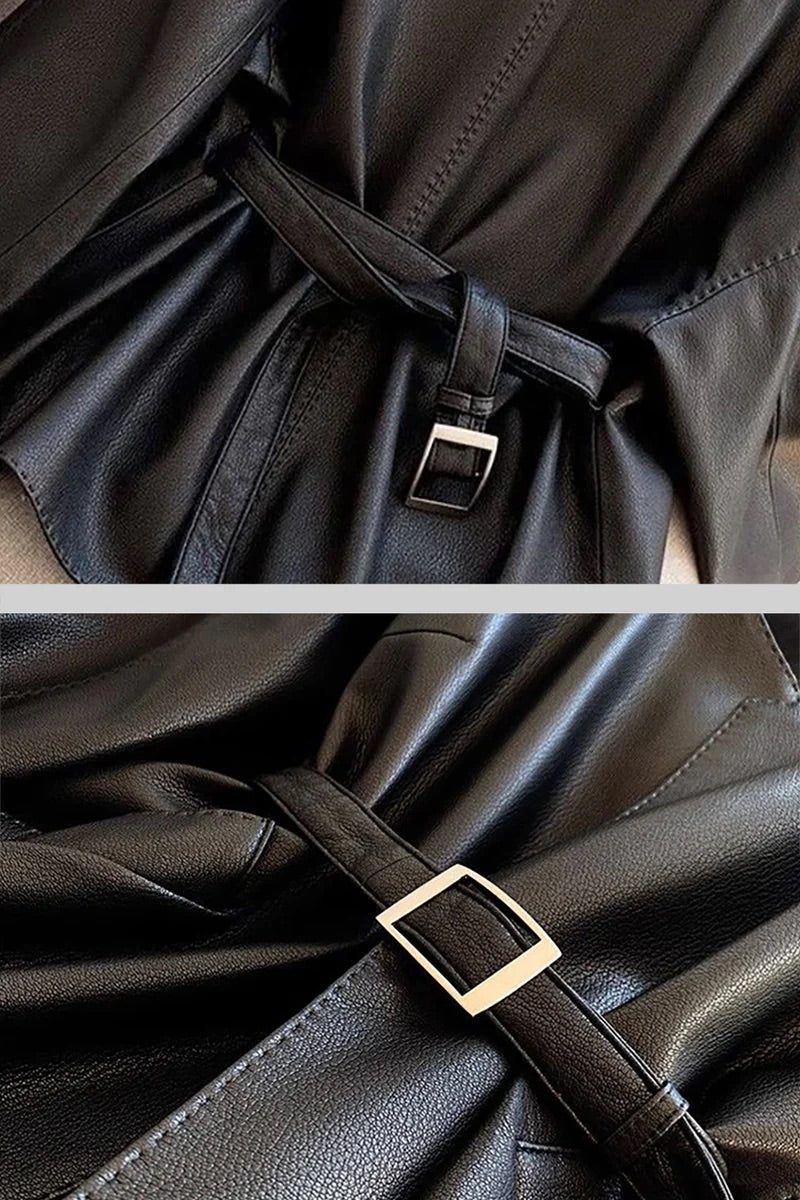 tailored faux leather blazer