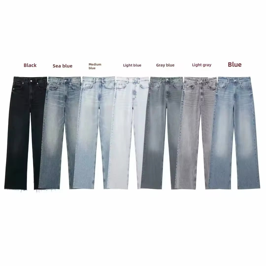 Classic high-waisted wide-leg jeans