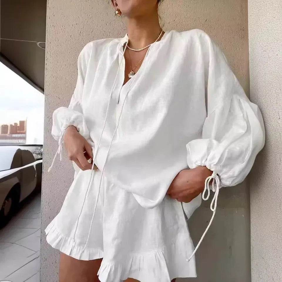 Zweiteiler Bluse und Shorts