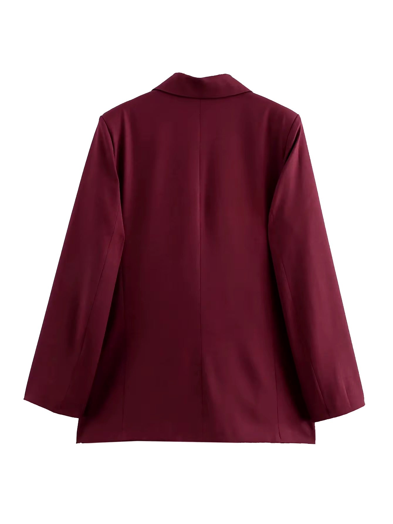 Bordeaux-colored blazer with double button placket