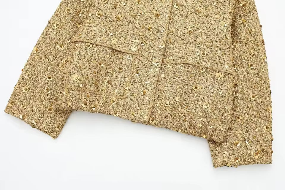 Golden Glow Sequin Jacke