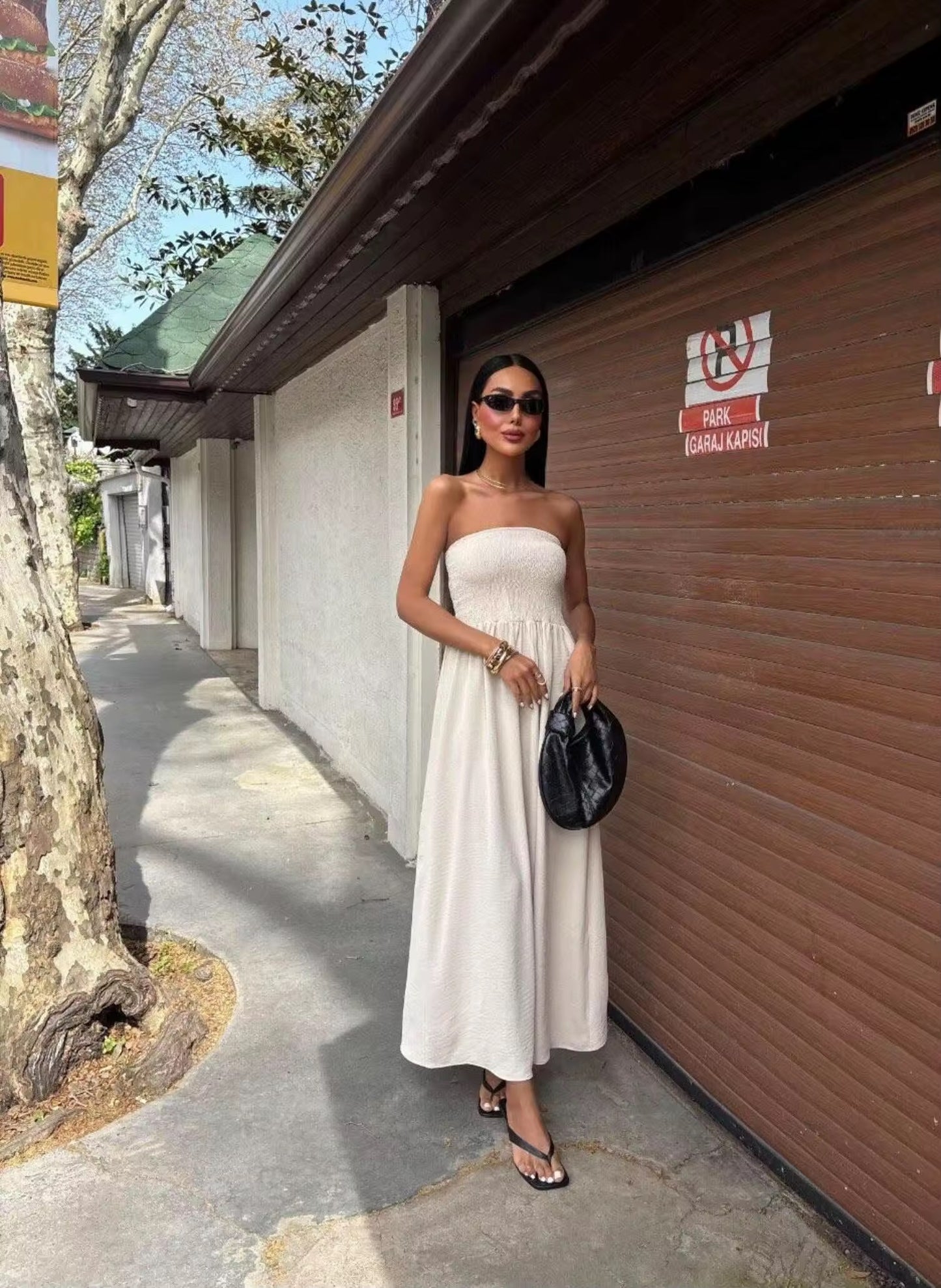 Strapless Boho Kleid