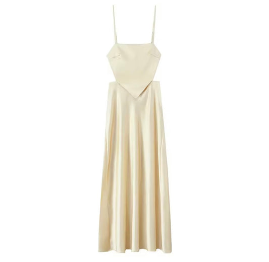 Luna Satin-Maxikleid