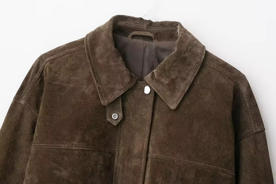 Jacke im Wildleder-Look