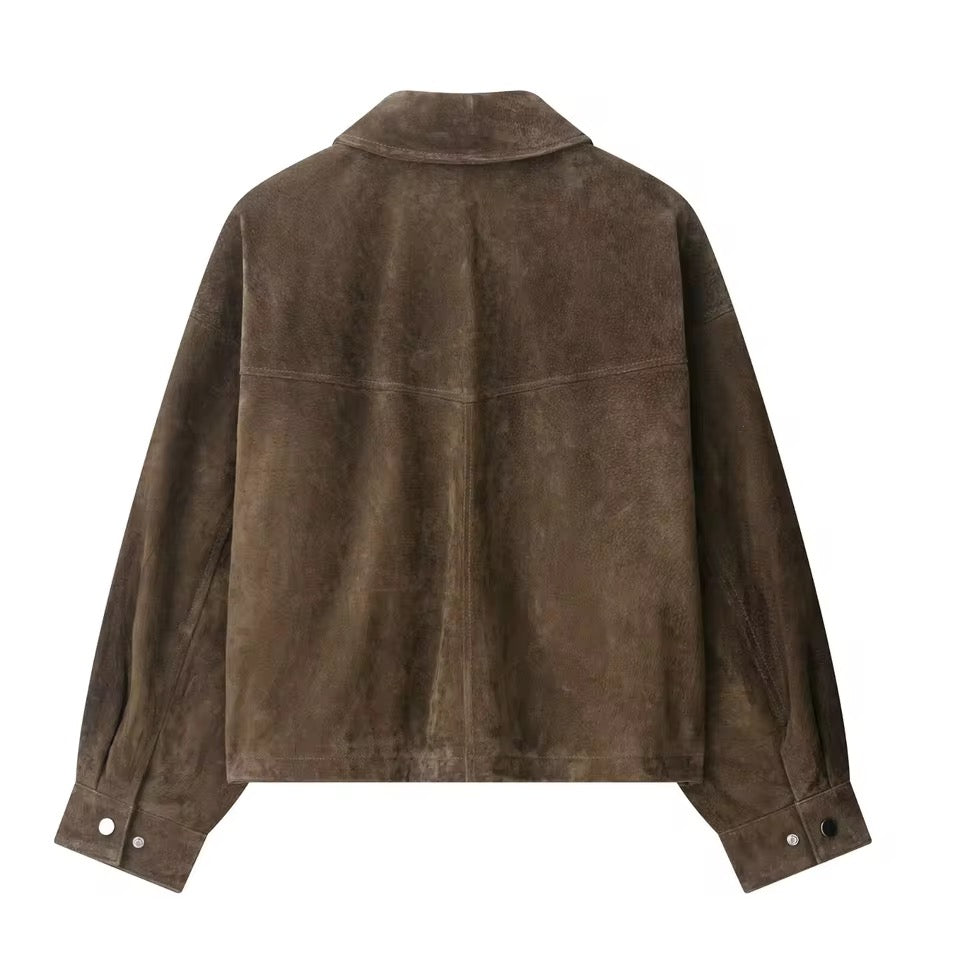 Jacke im Wildleder-Look
