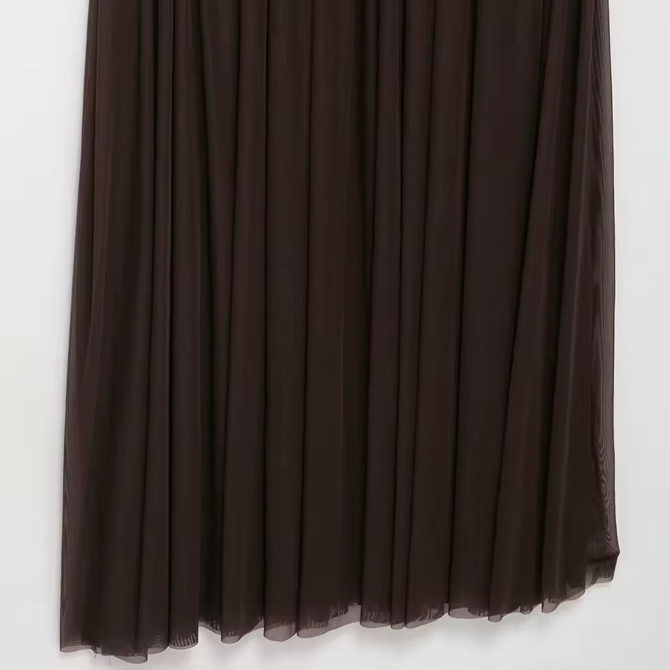 Mesh Kleid mit Plissee