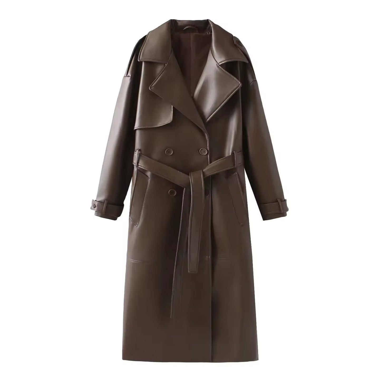 Eleganter Leder-Trenchcoat “Autumn Chic”