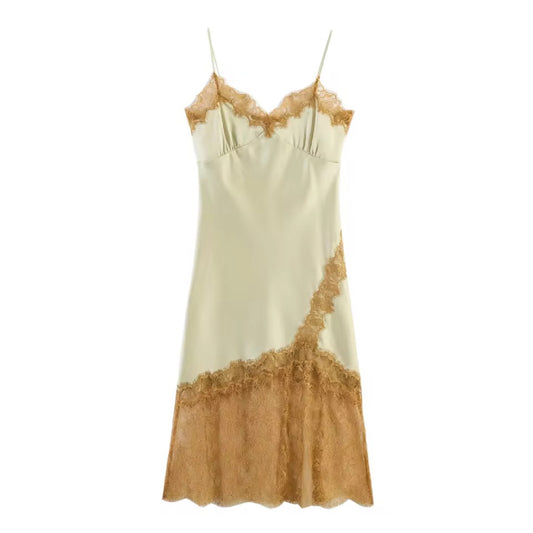 Golden Glow Satin Kleid