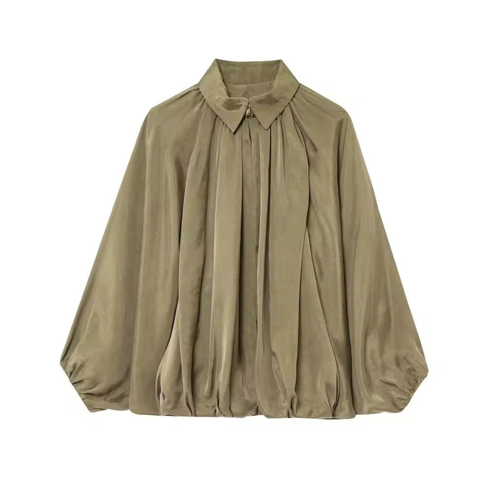 Oversize-Jacke in Seidenoptik