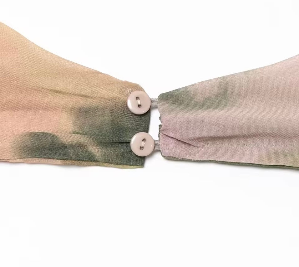 Rückenfreies Maxikleid im Aquarell-Design