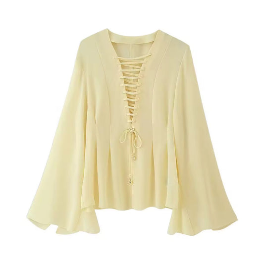 Boho Bluse mit Schnürung