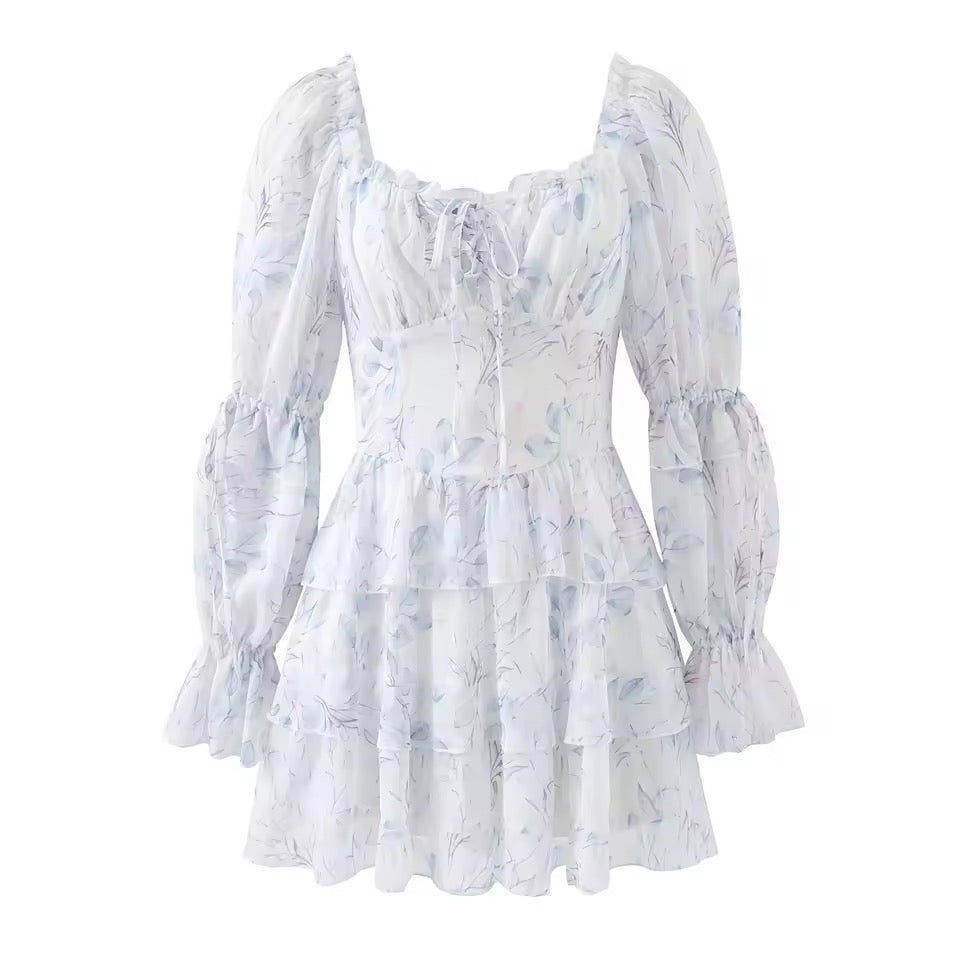 Volantkleid mit Puffärmeln