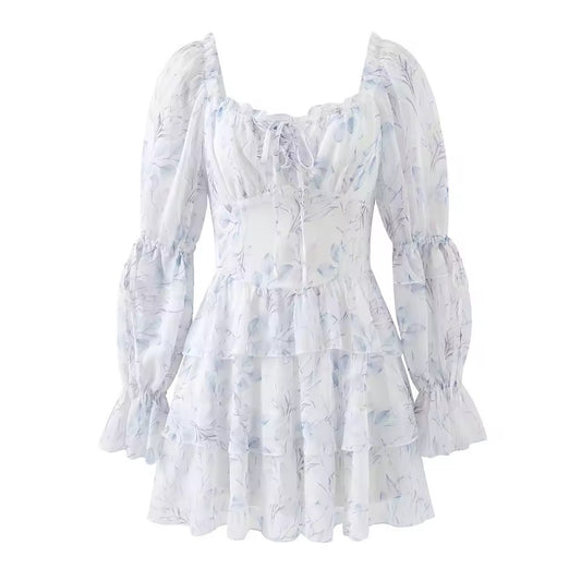 Volantkleid mit Puffärmeln