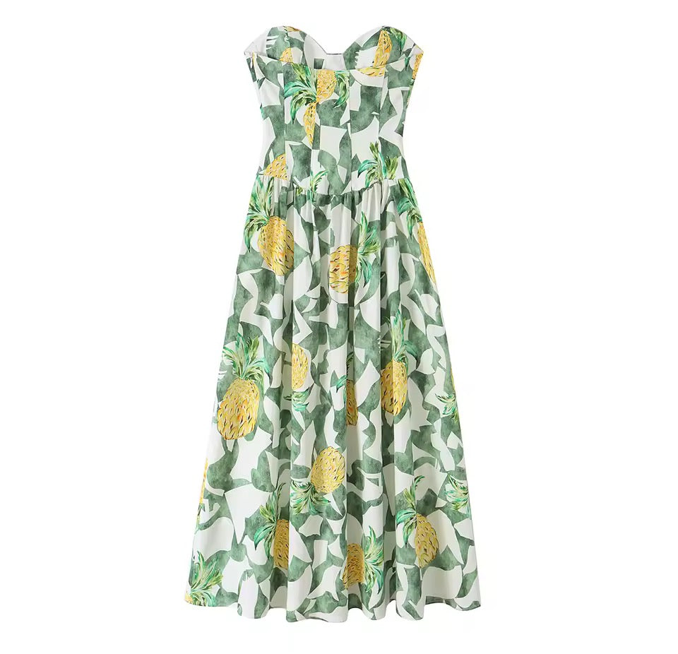 Tropicana Ananas Maxi Kleid
