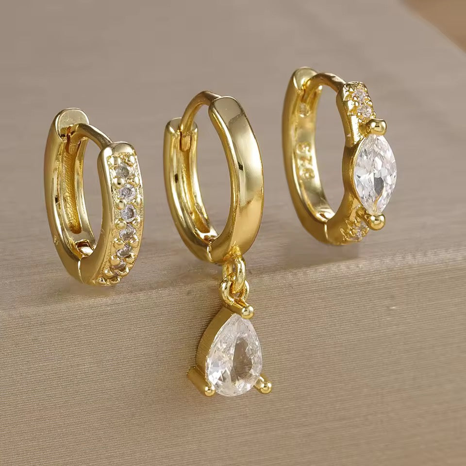 Edelstahl Creolen mit Zirkonia