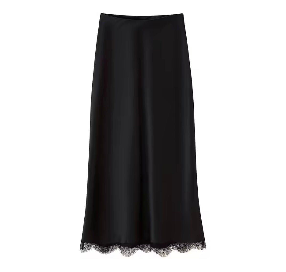 Satin-Zweiteiler Set mit Spitze