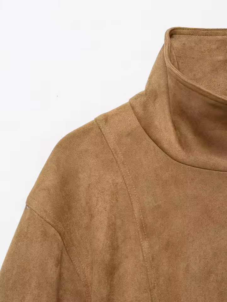 Taillierte Veloursleder-Jacke