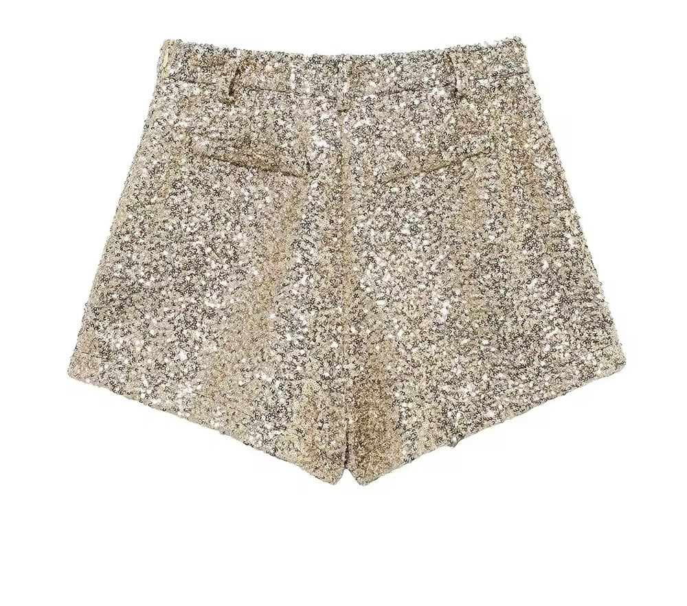 Glitzernde Pailletten-Shorts
