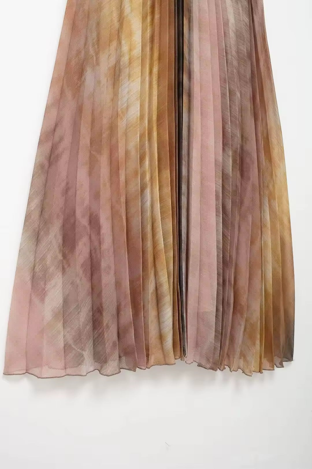 Maxikleid mit Batikmuster & Perlen-Trägern