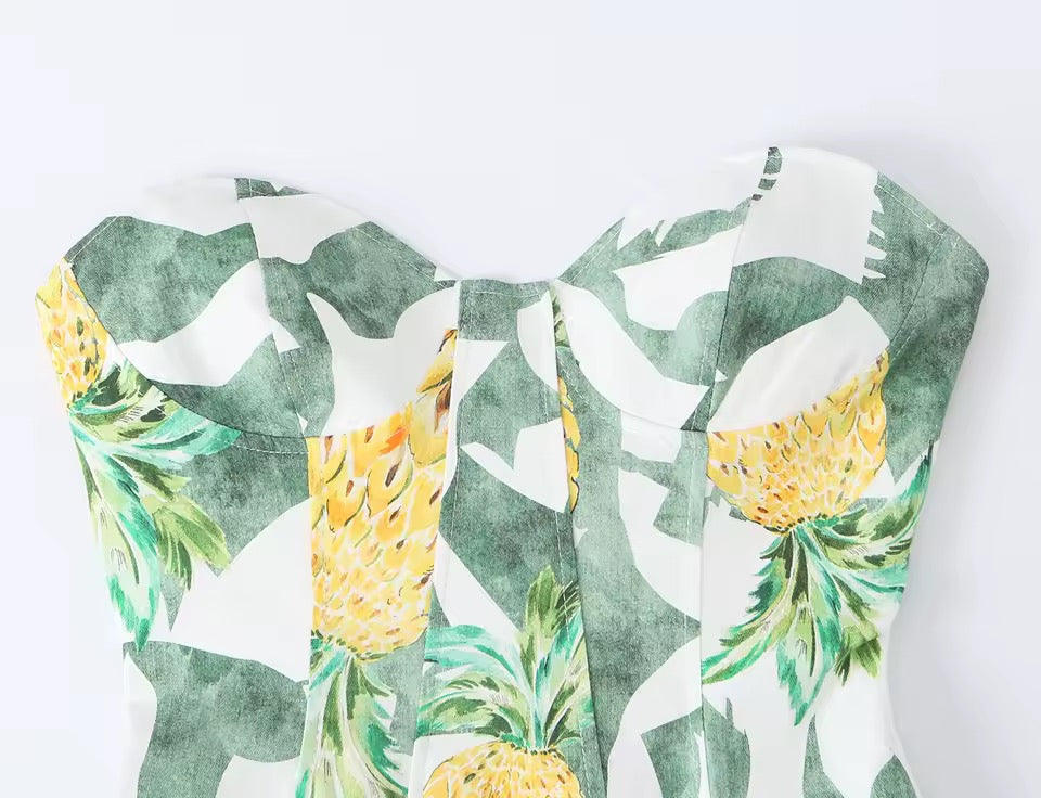 Tropicana Ananas Maxi Kleid