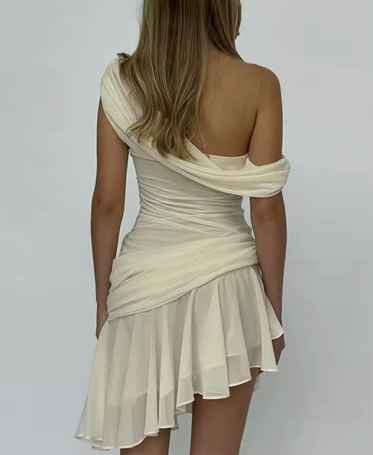 Asymmetrisches One-Shoulder-Drapé-Kleid