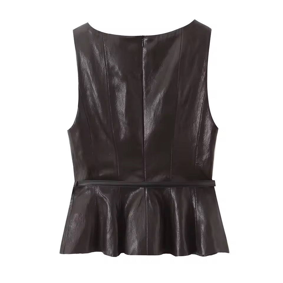 Elegantes Kunstleder-Zweiteiler-Set