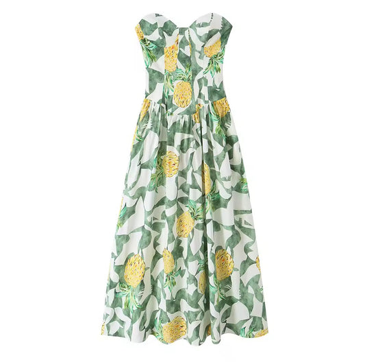 Tropicana Ananas Maxi Kleid