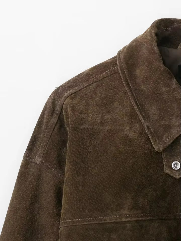 Jacke im Wildleder-Look