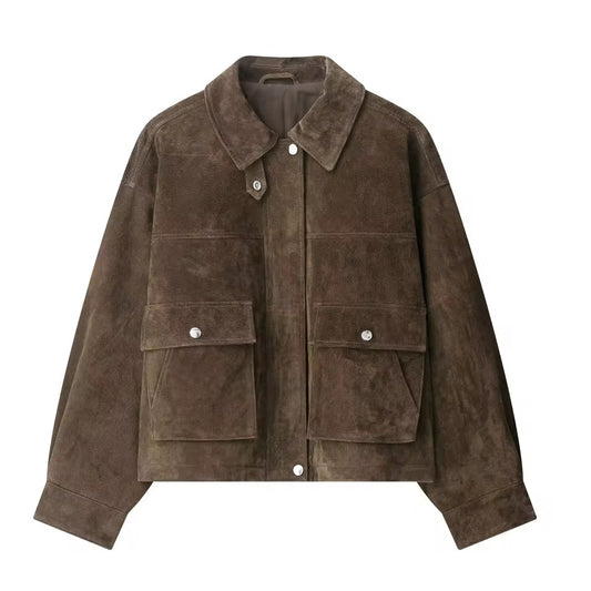 Jacke im Wildleder-Look