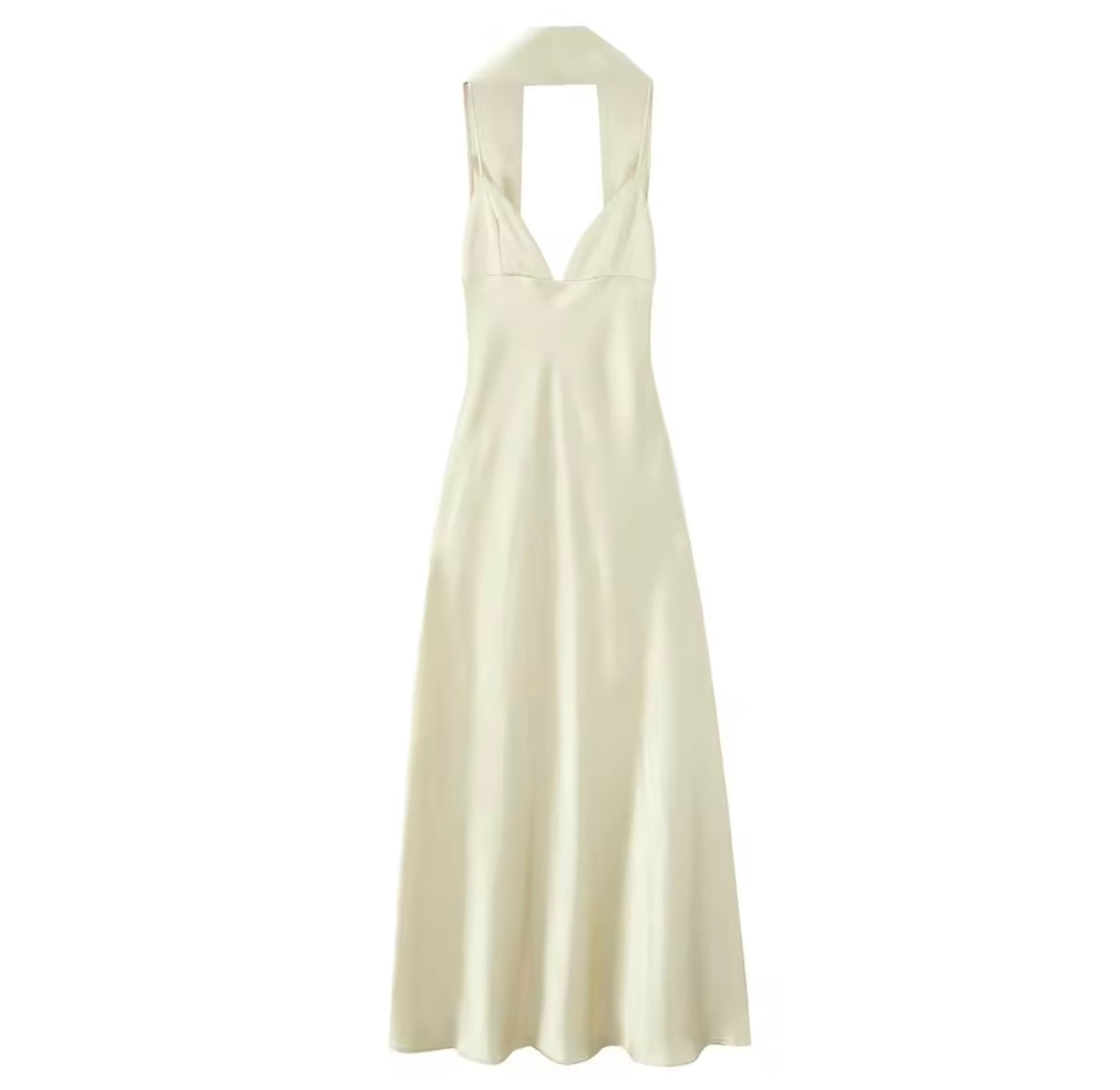 Satin-Maxikleid