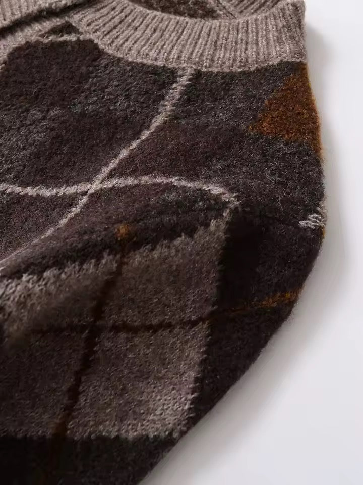 Strickjacke mit Diamantmuster