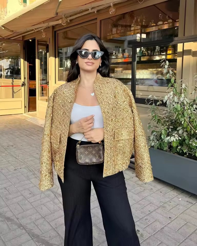 Golden Glow Sequin Jacke