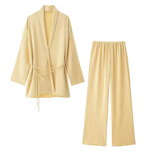 Lounge-Set – leichte Kimono-Jacke & weite Hose
