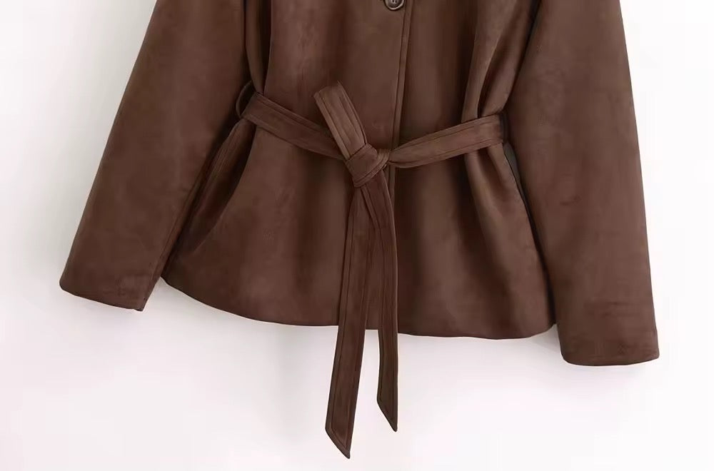 Hemd Jacke mit Bindegürtel