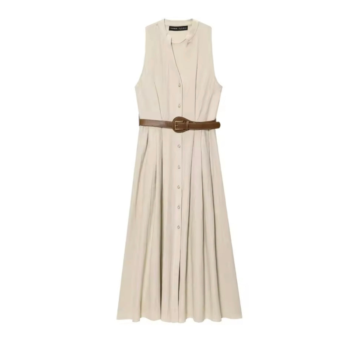 Midi-Hemdkleid mit Gürtel