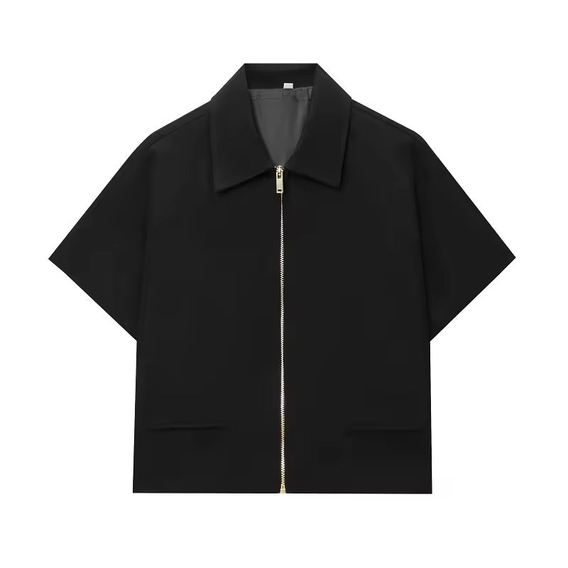 Kurzarm Blusenjacke mit Reißverschluss