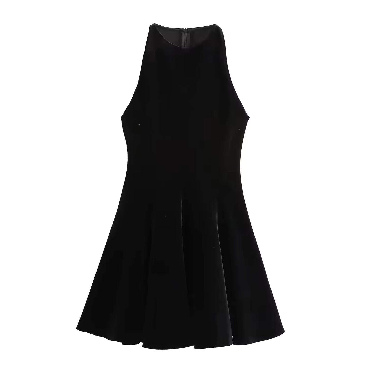 Elegantes Samtkleid mit ausgestelltem Rock