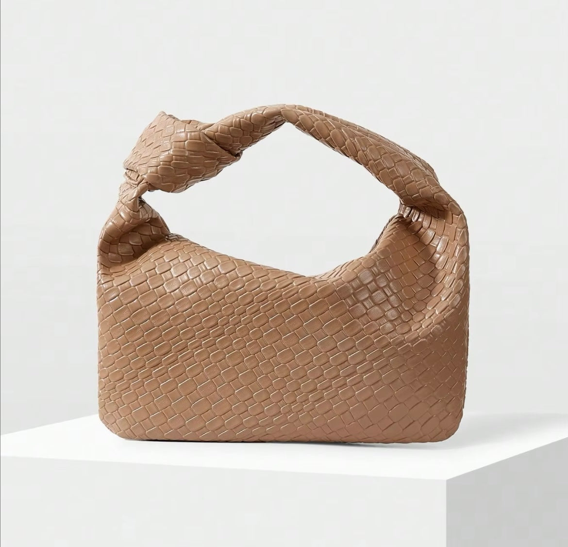 Gewebte Hobo-Tasche aus Leder