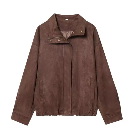 Vintage Suede Look Übergangsjacke