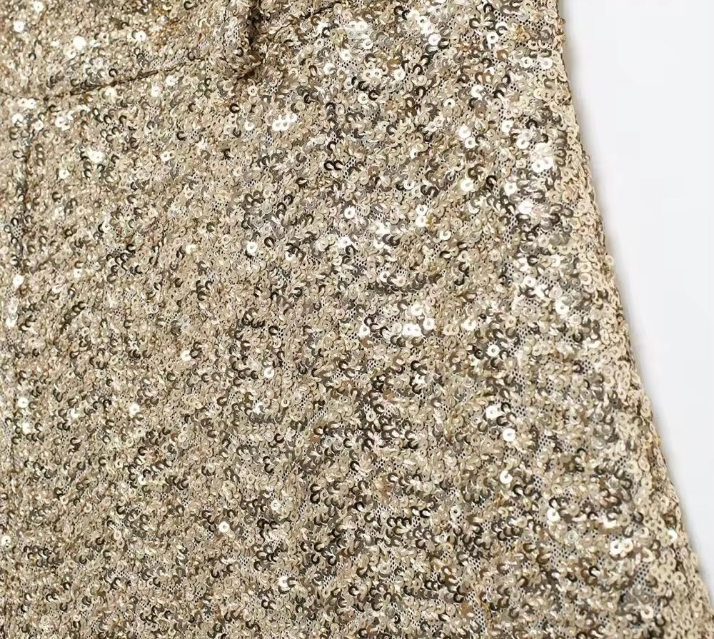 Glitzernde Pailletten-Shorts