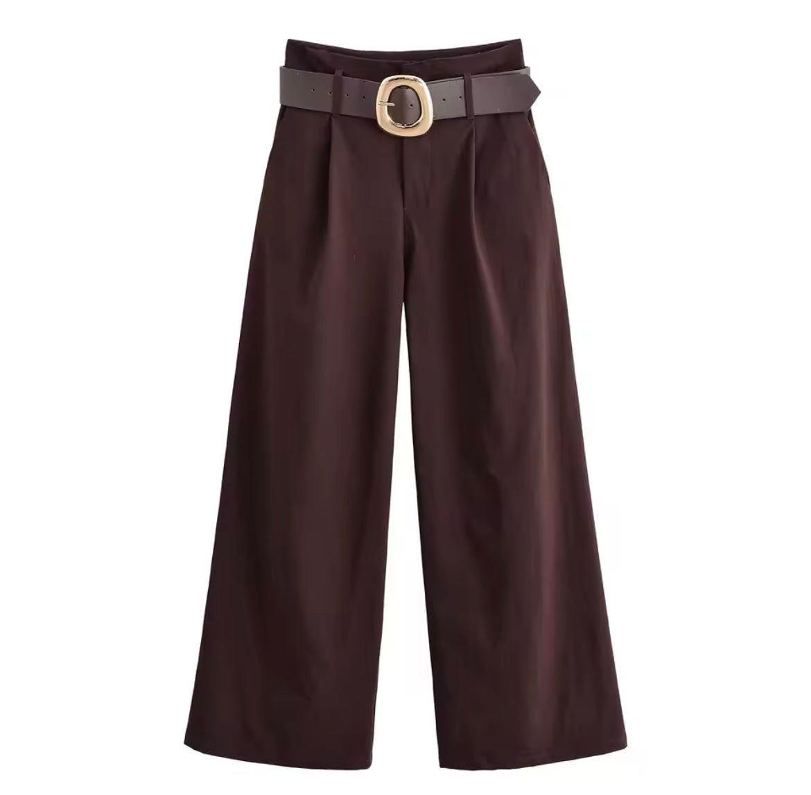 High-Waist Wide Leg Hose mit Gürtel