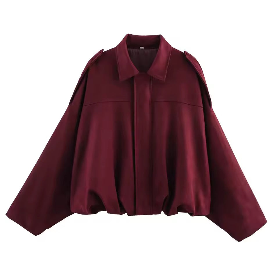 Oversized Suede Bomberjacke