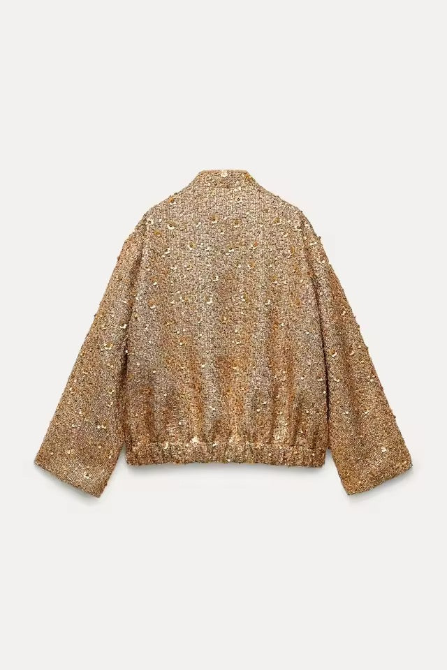 Golden Glow Sequin Jacke