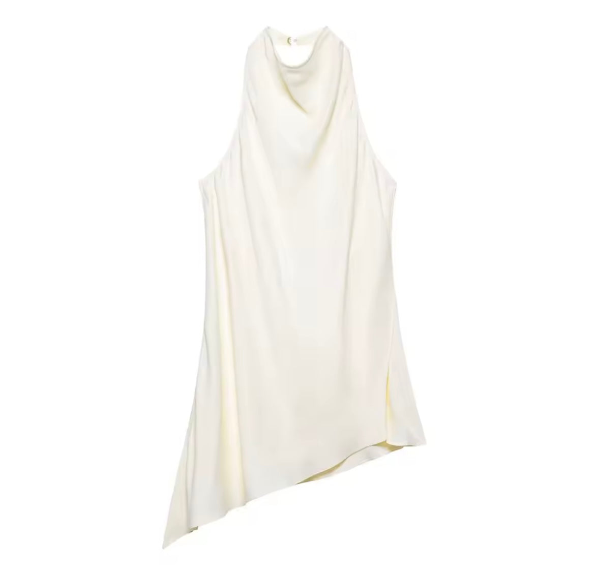 Zweiteiler-Set in Creme – Asymmetrisches Top & Wide-Leg Hose