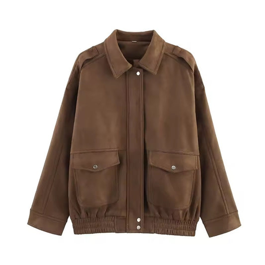 Oversize Lederoptik-Jacke