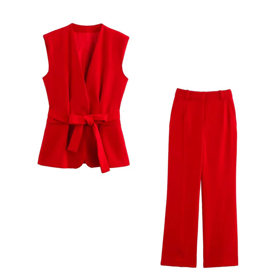 Zweiteiliges Damen-Hosenanzug-Set