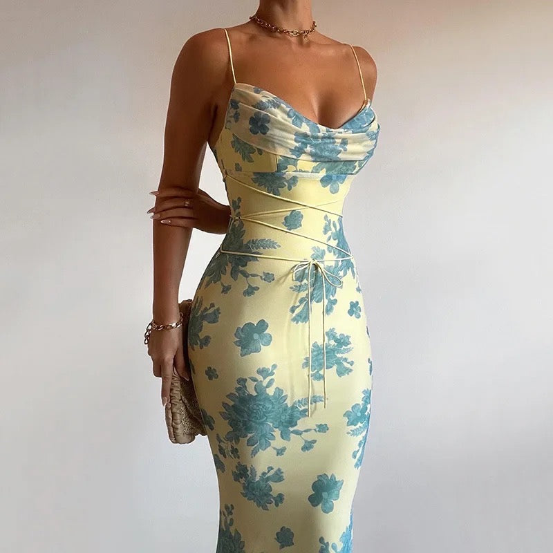 Florale Eleganz Maxi-Kleid