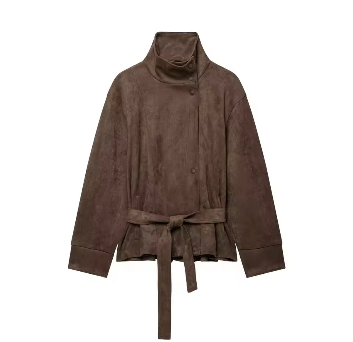 Taillierte Veloursleder-Jacke